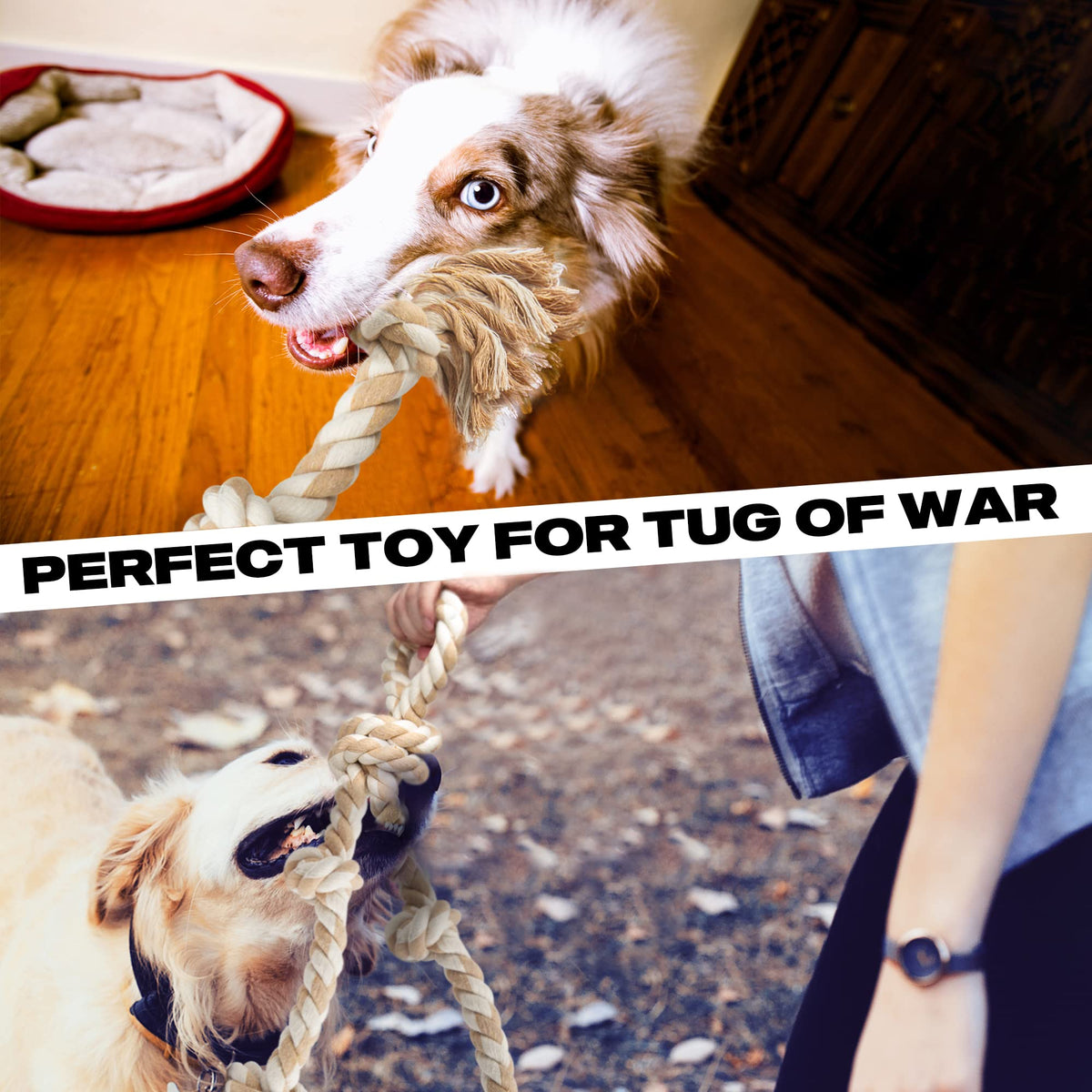 Fida Dog Rope Toys for Aggressive Chewers, Chew Toys for Large Medium Dogs