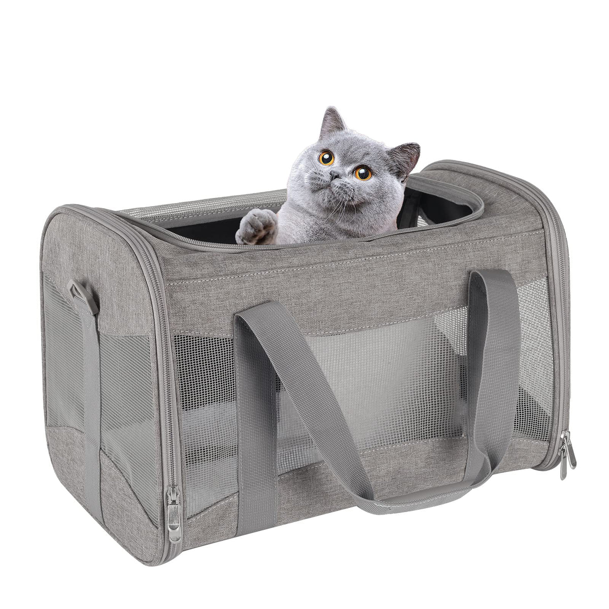 Cat Dog Carriers Soft-Sided Pet Carrier Large Cats for Medium Big Cat Small Dog Puppy up to 16lbs TSA Airline Approved Animal Collapsible Cat Carrier Carriers Travel Carrier Cat Bag (17x11x11)