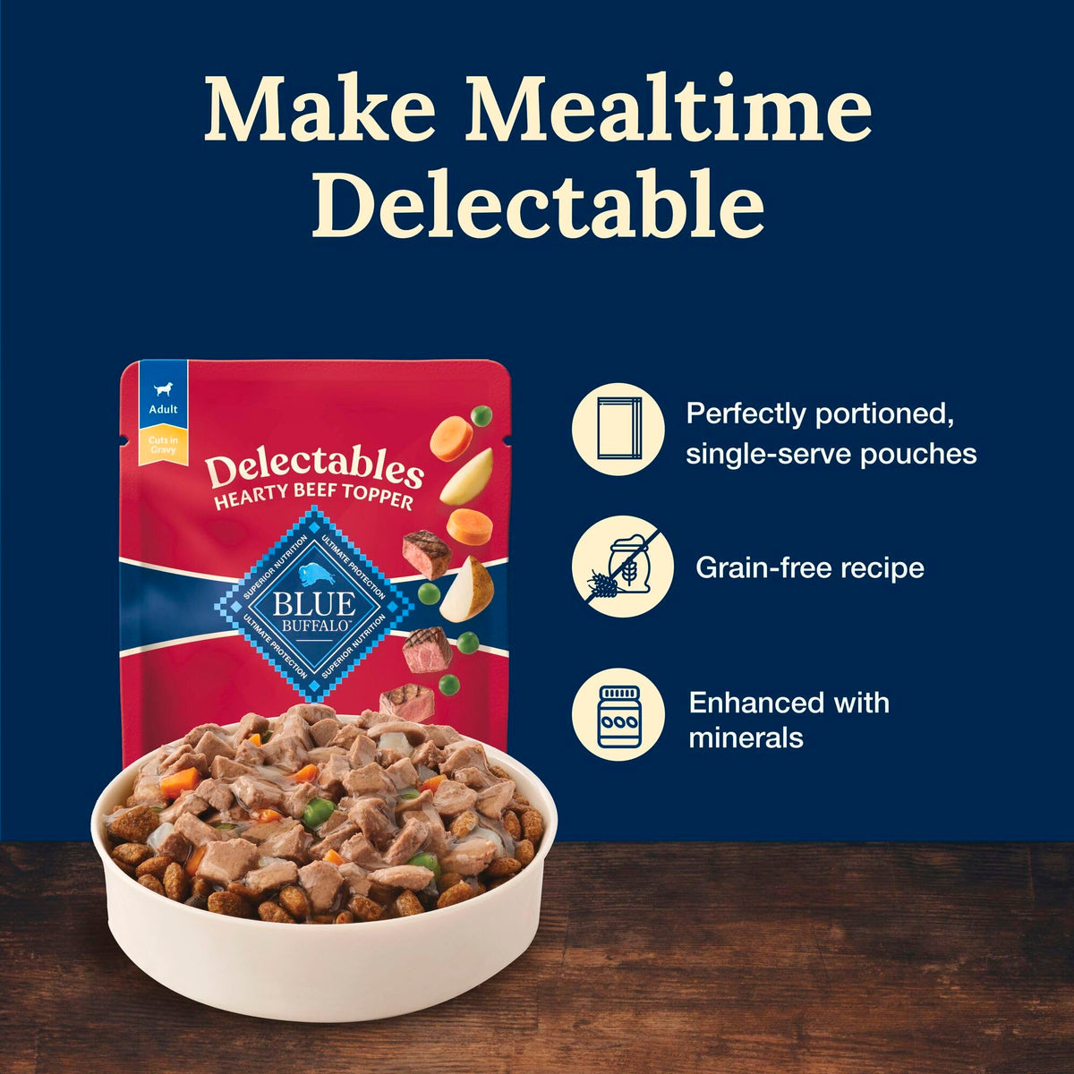 Blue Buffalo Delectables Variety Pack Dog Food Topper, 3 oz, 24 ct