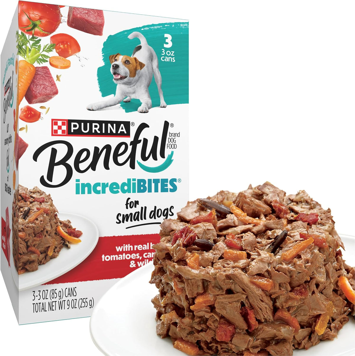 Purina Beneful IncrediBites Small Wet Dog Food in Gravy, Beef, (24) 3 oz