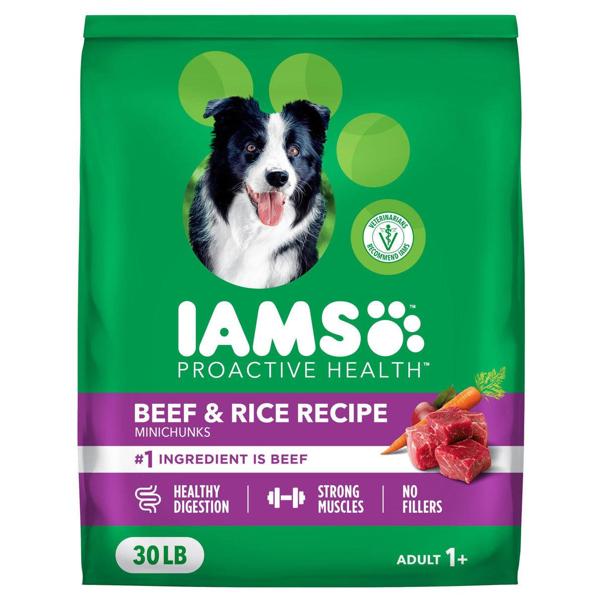 IAMS Proactive Health Adult Minichunks Dry Dog Food, Chicken, 30 lb