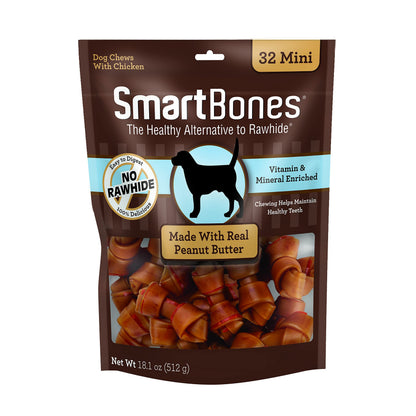 SmartBones Mini Bones Rawhide-Free Dog Treat, with Real Chicken, 56 Count