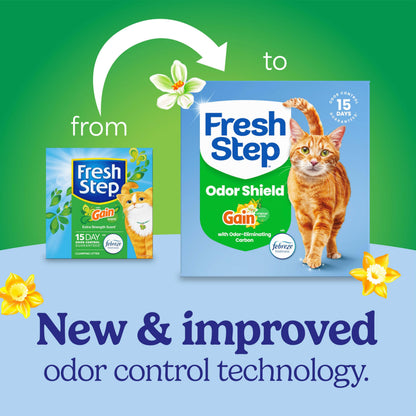 Fresh Step Advanced Odor Shield Clumping Cat Litter with Gain, 18.5 lb, 2Pk