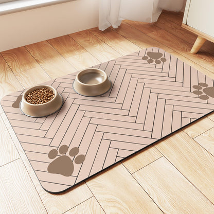 Pet Feeding Mat-Absorbent Pet Placemat for Food and Water Bowl, with Waterproof Rubber Backing, Quick Dry Water Dispenser Mat for Dog and Cat (20"x12", Blue)