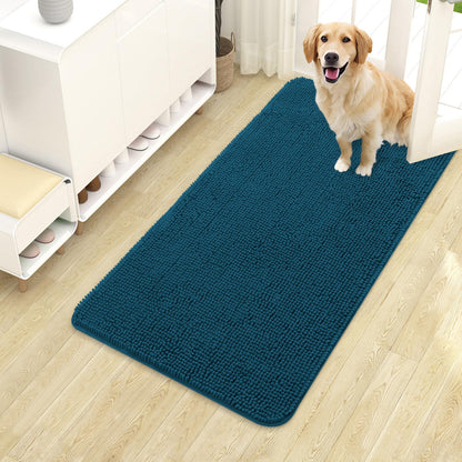 OLANLY Dog Door Mat for Muddy Paws 30x20, Super Absorbent Chenille Mud Mat