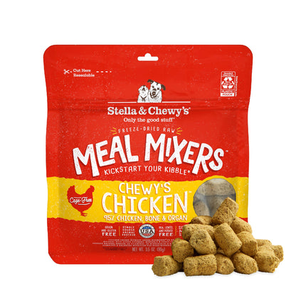 Stella & Chewy's Freeze-Dried Raw Chicken Meal Mixers- Dog Food Topper & Mixer - Made with 95% Cage-Free Chicken, Organs & Bone - Perfect for Picky Eaters - Grain-Free, 2.19 Pound (Pack of 4)