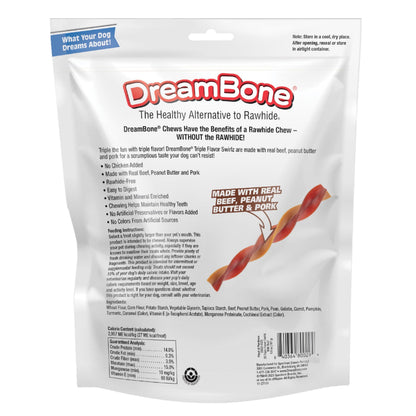DreamBone Twisties Rawhide-Free Dog Treats with Real Protein, 25 Count