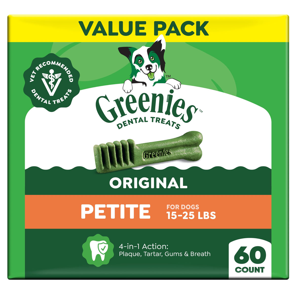 Greenies Petite Natural Dental Dog Treats, Original Flavor, 30 Count