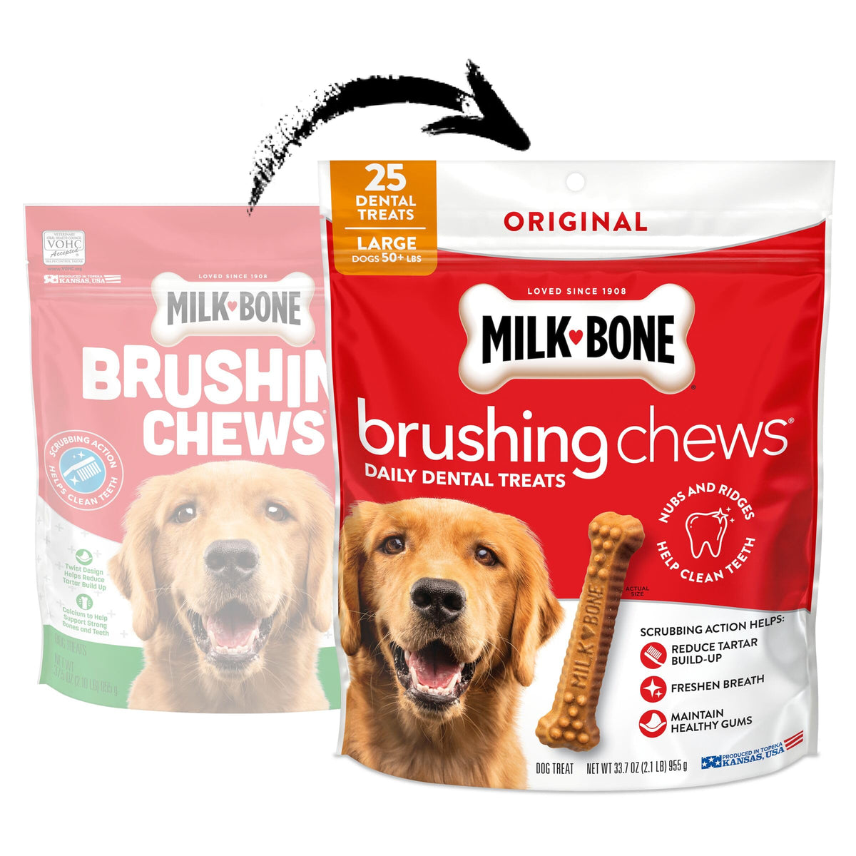 Milk-Bone Brushing Chews, Mini, Original Flavor, 90 Dental Treats