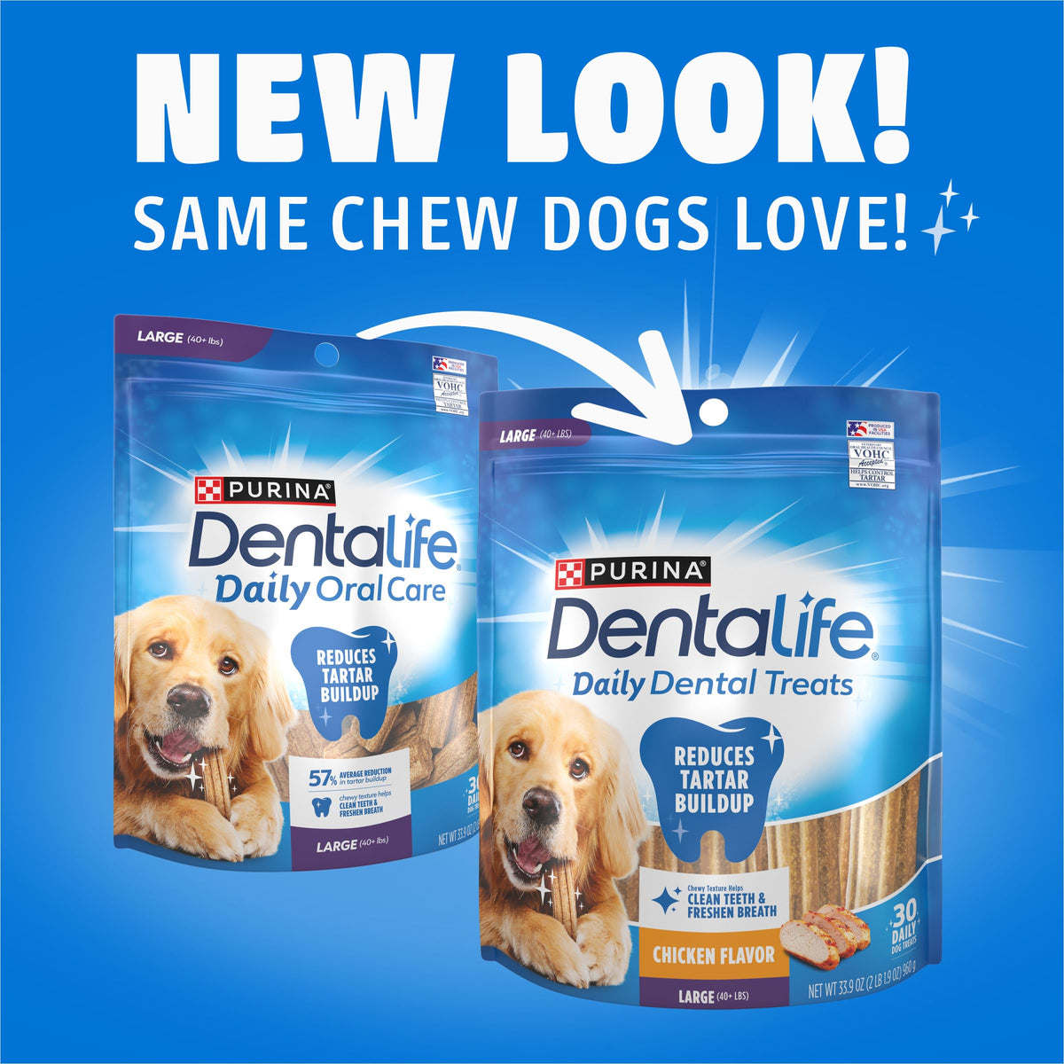 Dentalife Purina Daily Dental Chews for Large Dogs, 18 ct Pouch