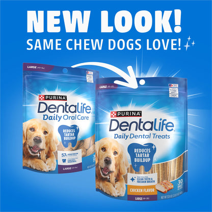 Dentalife Purina Daily Dental Chews for Large Dogs, 18 ct Pouch