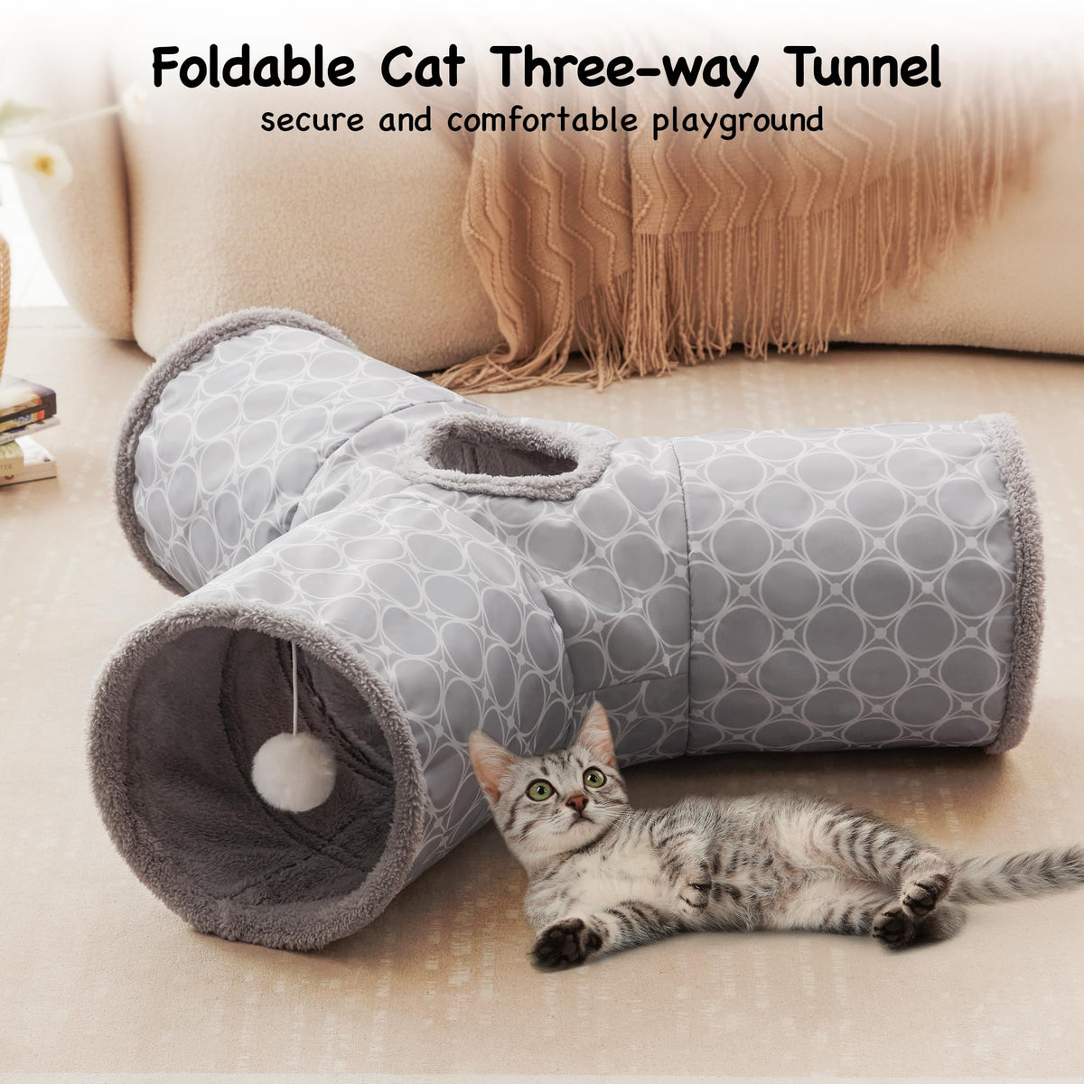 Tempcore Pet Tunnel Tube Cat Toys, Cat Tunnels for Indoor Cats