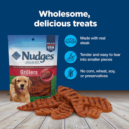 Blue Buffalo Nudges Grillers Steak Dog Treats, 16 oz