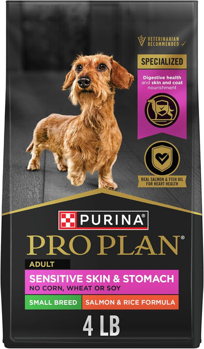 Purina Pro Plan Sensitive Skin & Stomach Dry Dog Food, Small, 4 lb Bag