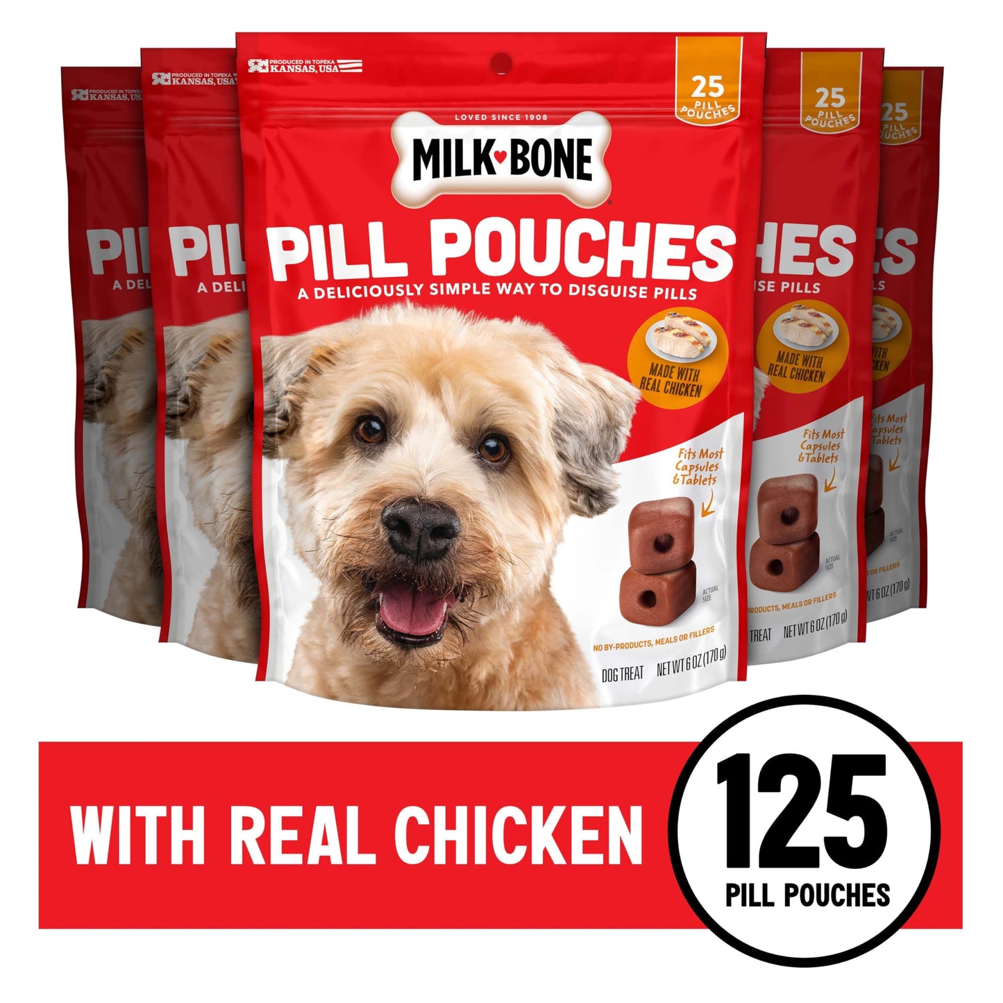 Milk-Bone Pill Pouches, Hickory Smoked Bacon Flavor, 30 Pill Pouches