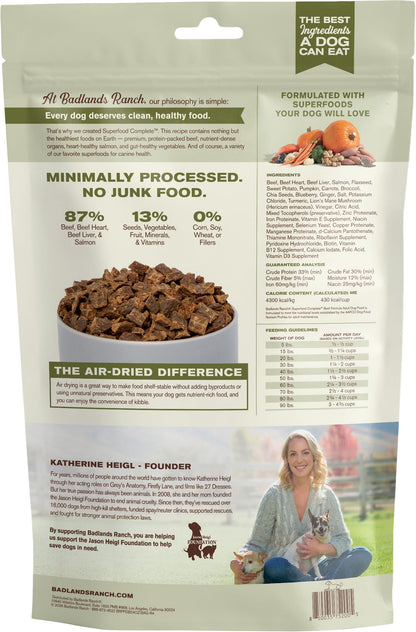 BADLANDS RANCH Air-Dried Beef & Bison Dog Food, 87% Meat, 24 oz