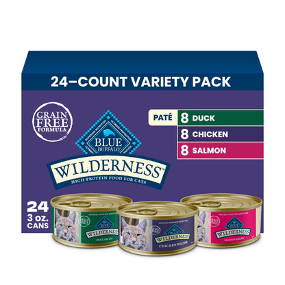 Blue Buffalo Tastefuls Variety Pack Paté Wet Cat Food, 3 oz, 12 ct