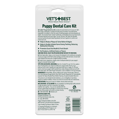 Vet's Best Puppy Toothpaste & Toothbrush Kit, Peanut Butter, Dogs, 3.5 oz