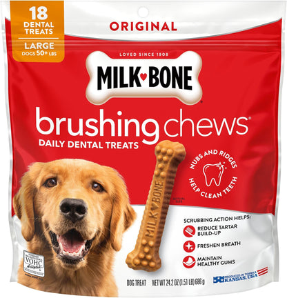 Milk-Bone Brushing Chews, Mini, Original Flavor, 90 Dental Treats