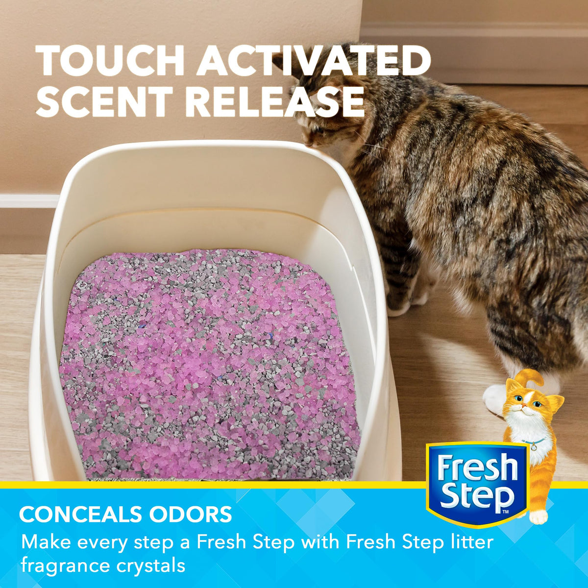 Fresh Step Cat Litter Crystals Deodorizer, Fresh Scent, 15 Oz