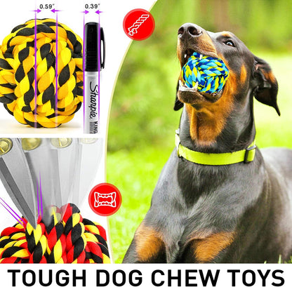 SHARLOVY Large Tough Chew Toys for Aggressive Chewers, 9 Pack Dog Rope Toys