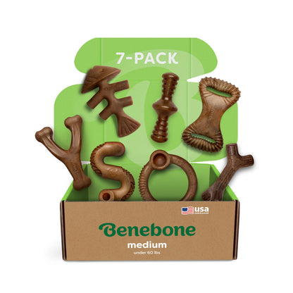 Benebone Medium 4-Pack Dog Toys for Aggressive Chewers – Under 60 lbs