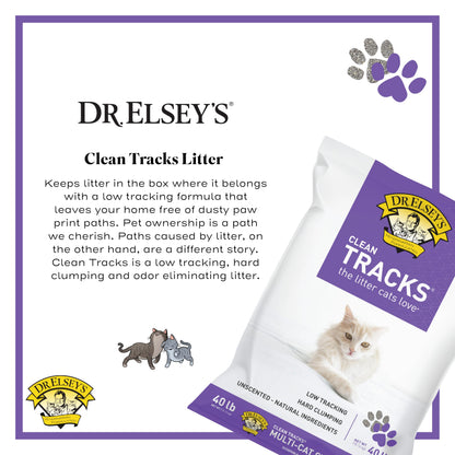 Dr. Elsey's Clean Tracks Clumping Clay Cat Litter, 20 lbs.
