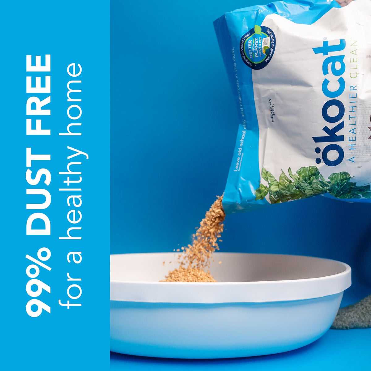 ökocat Low Tracking Natural Wood Clumping Cat Litter, Odor Control 14 Lbs