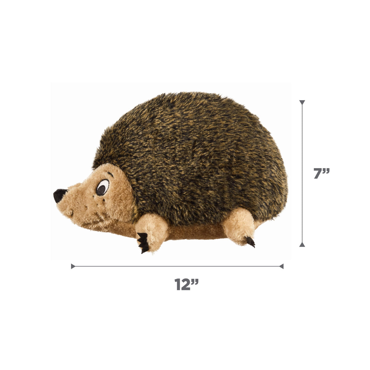 Outward Hound Hedgehogz Plush Dog Toy, Squeaks & Grunts, Medium, 9" x 6.5"