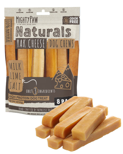 Mighty Paw Yak Chews, Long Lasting Hard Chew for Large Dogs, 4 Pack