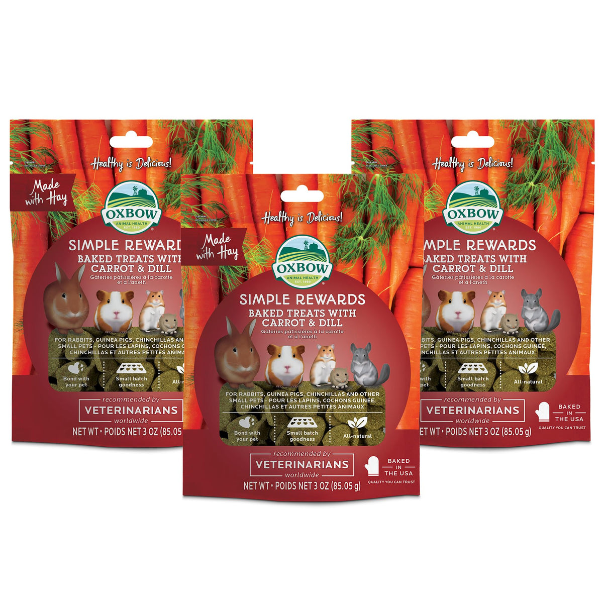 Oxbow Simple Rewards Rabbit Treats, Guinea Pig Treats, Bananas, 1 oz