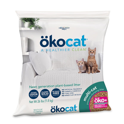 ökocat Low Tracking Natural Wood Clumping Cat Litter, Odor Control 14 Lbs