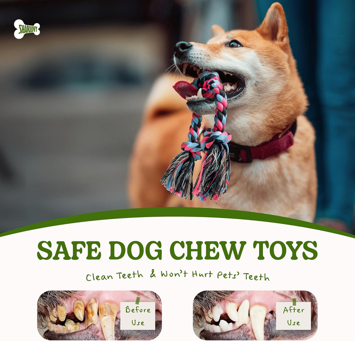 SHARLOVY Large Tough Chew Toys for Aggressive Chewers, 9 Pack Dog Rope Toys