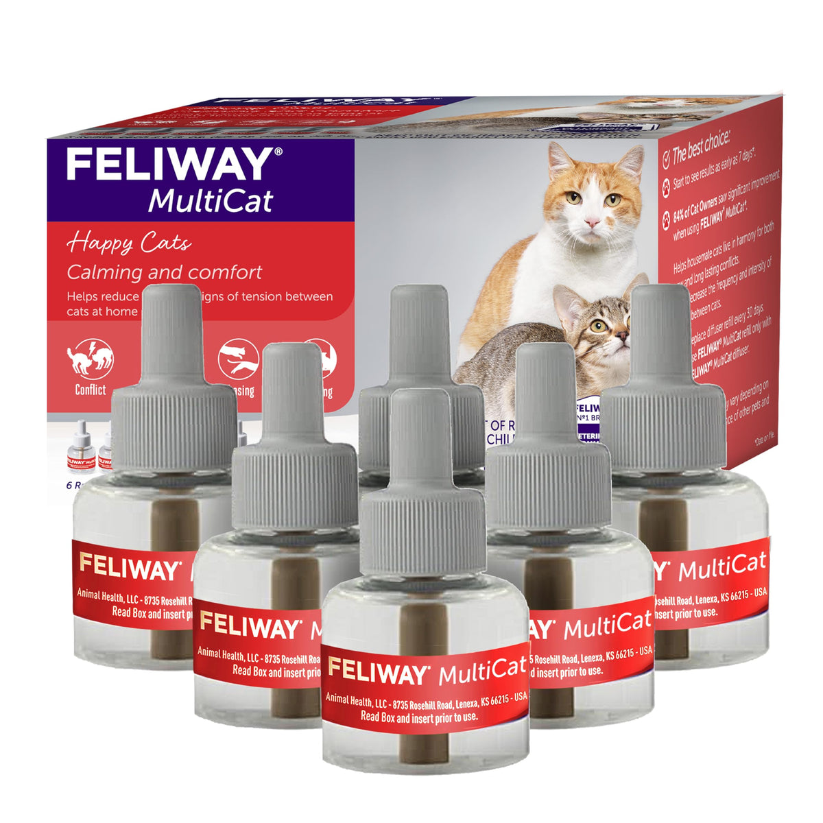 FELIWAY MultiCat Cat Calming Pheromone Diffuser Refill - 3 Pack
