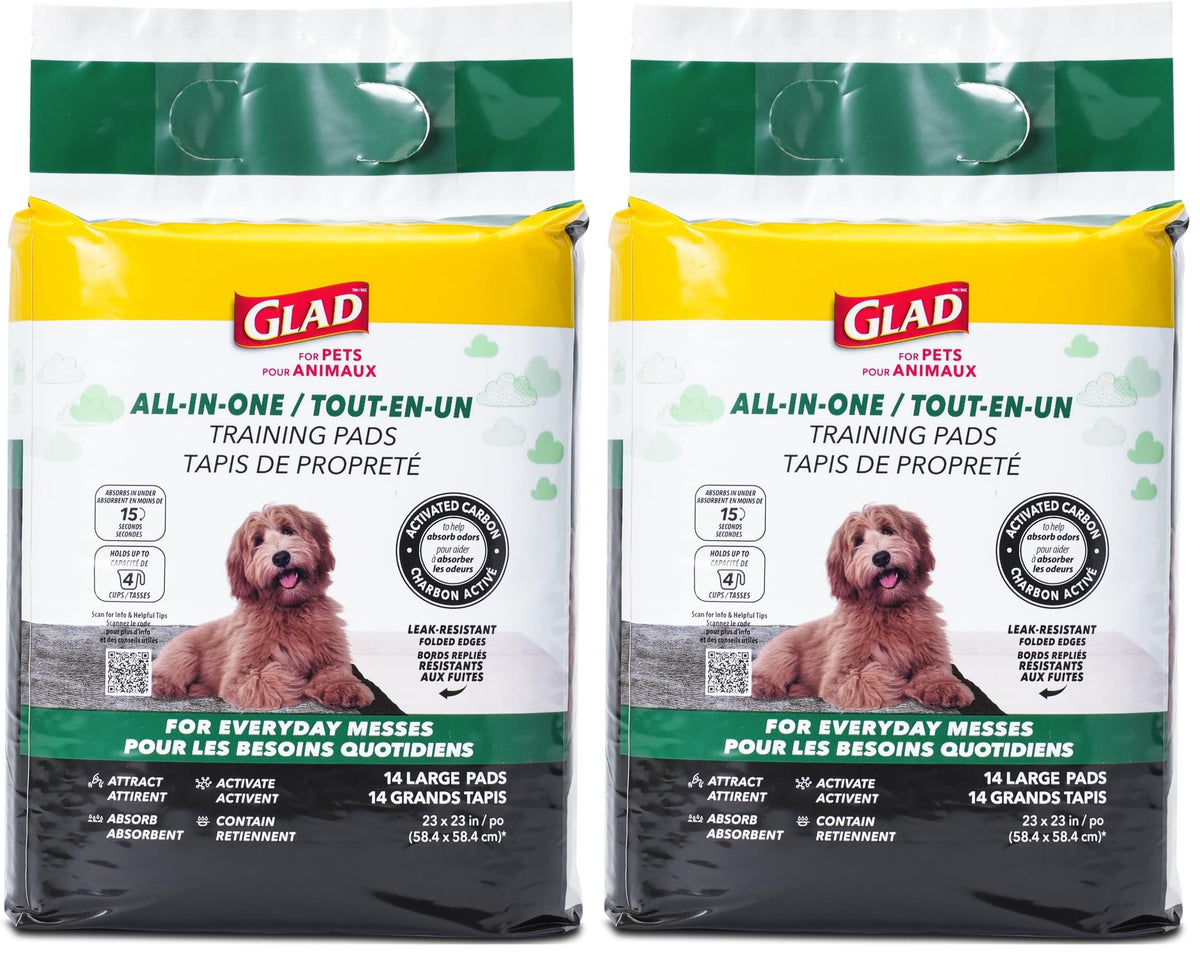 Glad for Pets Activated Carbon Disposable Dog Training Pads, 100 Count