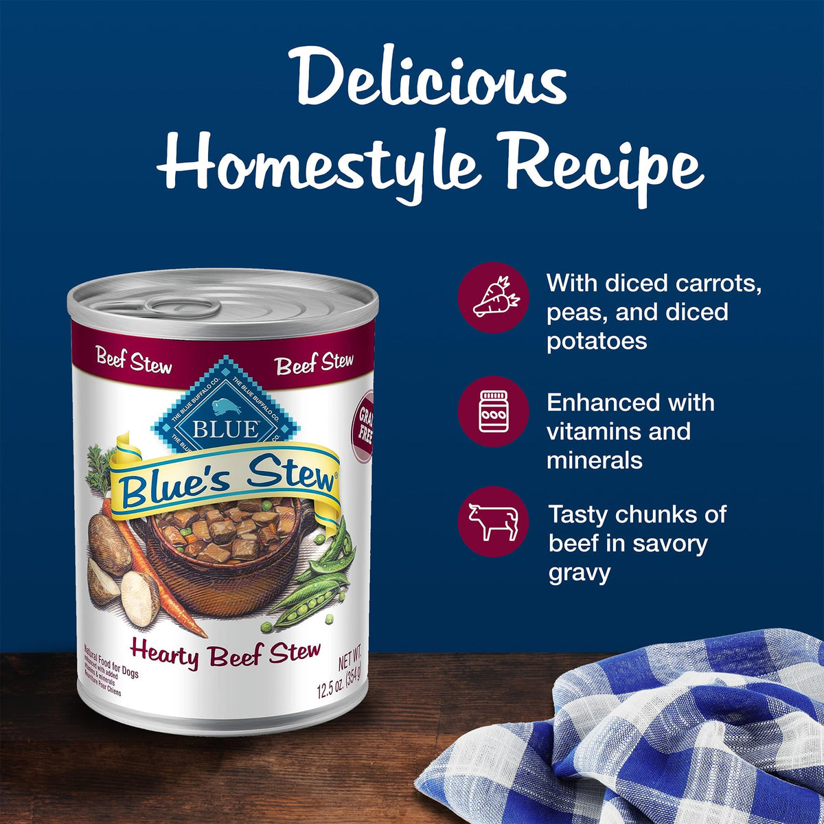 Blue Buffalo Blue's Stew Variety Pack Wet Dog Food, 12.5 oz, 6 ct
