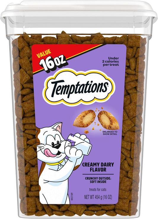 Temptations Classic Crunchy and Soft Cat Treats, Creamy Dairy, 16 oz