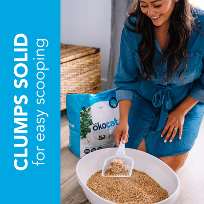 ökocat Low Tracking Natural Wood Clumping Cat Litter, Odor Control 14 Lbs
