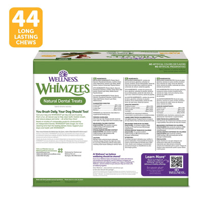 Wellness WHIMZEES Value Pack Natural Dog Dental Treat, Chews, Freshens Breath, Large Size, 50.9 oz Box, 24 Count