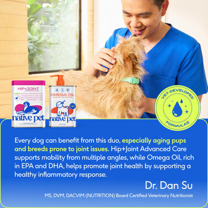 Native Pet Omega 3 Fish Oil for Dogs & Cats – Wild Alaskan Salmon Oil for Dogs Skin and Coat, Supports Joints, Heart & Shedding – Fast-Absorbing Omega 3 6 9 Liquid Supplement – 8oz
