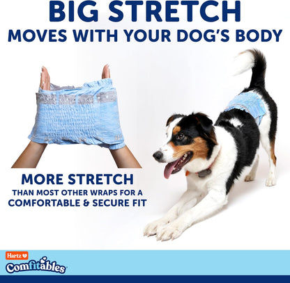 Hartz Comfitables Disposable Male Dog Wraps Stretchy Waistband, M 36 Count