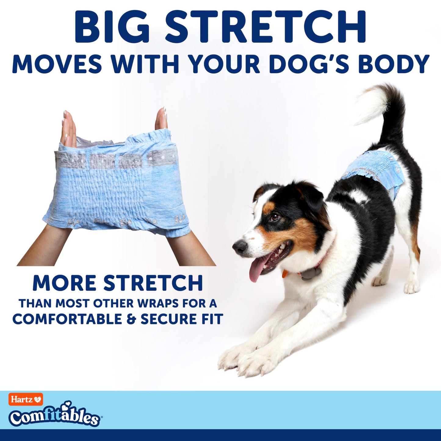Hartz Comfitables Disposable Male Dog Wraps Stretchy Waistband, M 36 Count