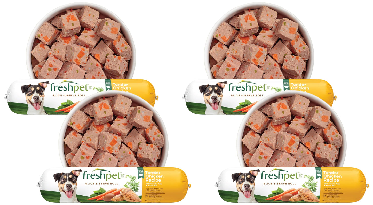 Freshpet Dog Food, Slice and Serve Roll, Tender Chicken Recipe, 16 Oz