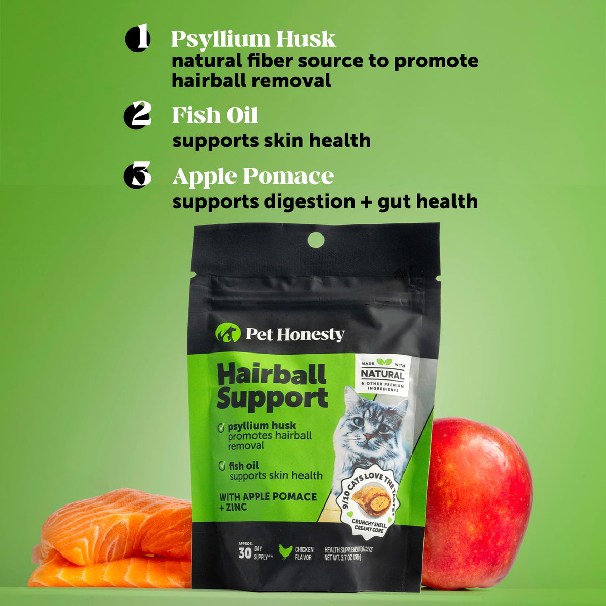 Cat Hairball Remedy Treats - Dual Texture Crunchy Creamy Hairball Treatment for Cats, Furball Relief Control Supplement with Fiber, Fish Oil for Indoor Cats Skin Coat Digestion (90-Day Supply)
