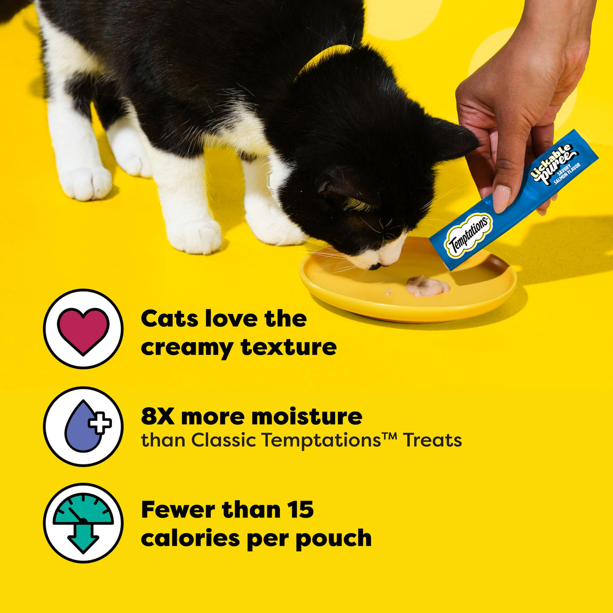 Temptations Creamy Puree Cat Treats, Beef, Chicken, Salmon & Tuna, 48 Count
