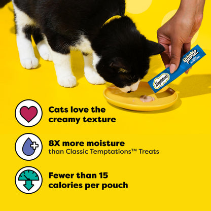 Temptations Creamy Puree Cat Treats, Beef, Chicken, Salmon & Tuna, 48 Count