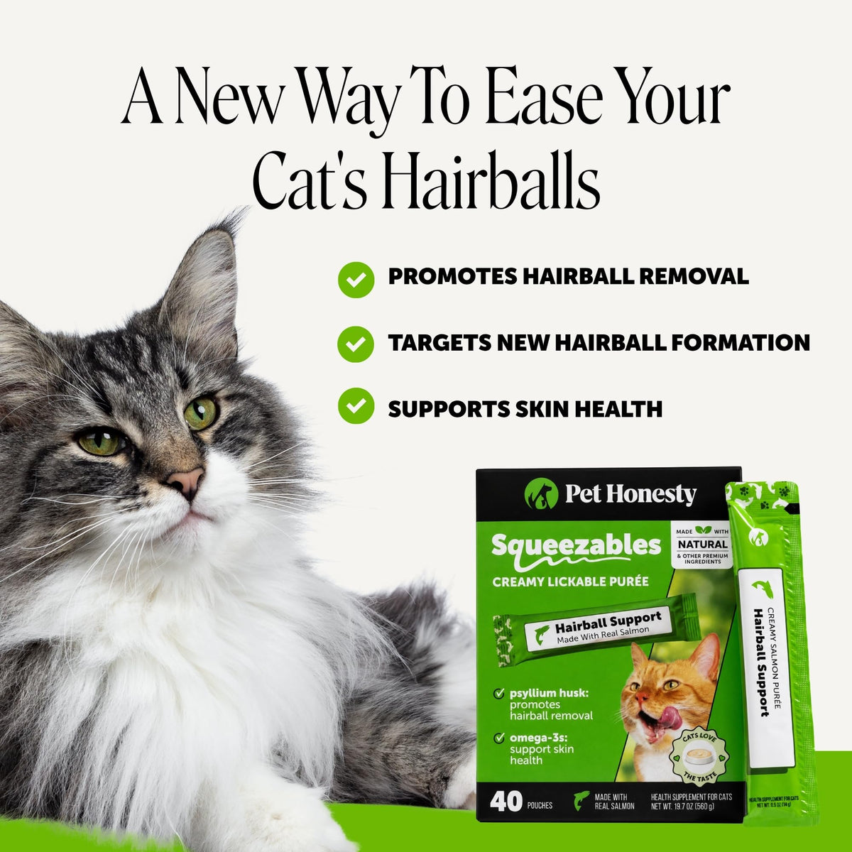 Cat Hairball Remedy Treats - Dual Texture Crunchy Creamy Hairball Treatment for Cats, Furball Relief Control Supplement with Fiber, Fish Oil for Indoor Cats Skin Coat Digestion (90-Day Supply)