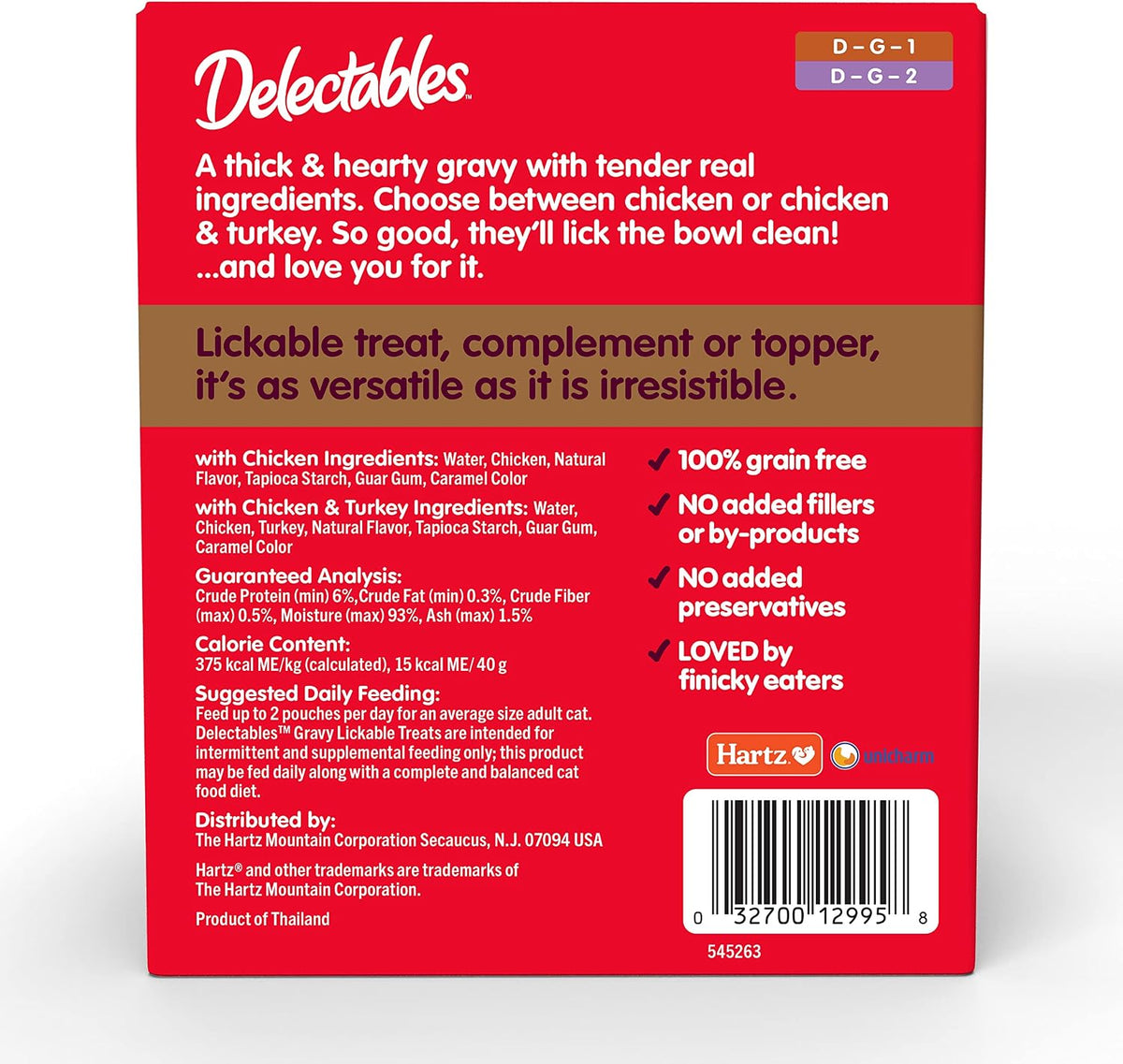 Delectables Lickable Treat Gravy Wet Cat Treat Variety Pack, Food Topper, Hydrating, Grain-Free, No Fillers, By-Products, Added Preservatives, 1.4oz Pouch, 12ct