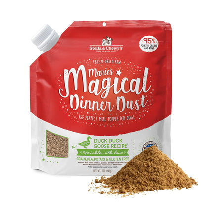 Stella & Chewy’s Freeze-Dried Raw Marie's Magical Dinner Dust – Protein Rich, Grain Free Dog & Puppy Food Topper – Grass-Fed Beef Recipe – 7 oz Bag