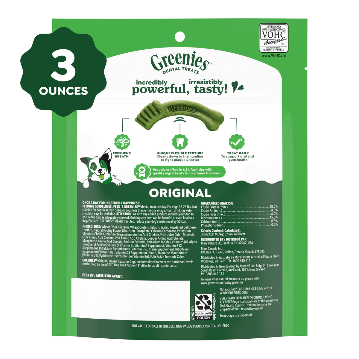 Greenies Petite Natural Dental Dog Treats, Original Flavor, 30 Count